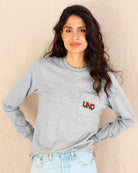 UNO Pocket Long Sleeve Tee Heather Grey Unisex - Made in Canada - Province of Canada