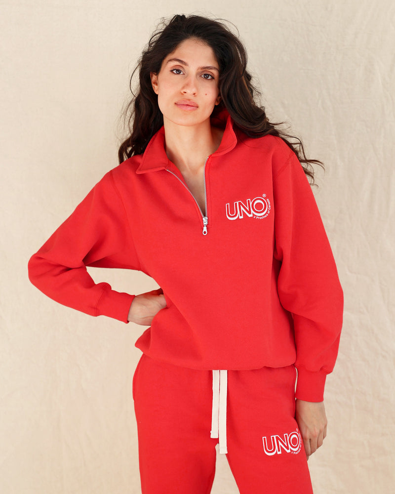Uno Half Zip Tart Red - Made in Canada - Province of Canada