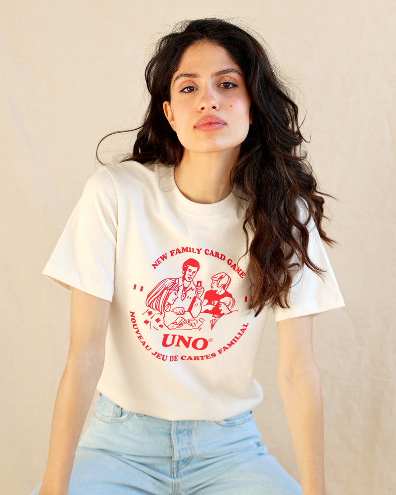 UNO Family Card Game Tee Natural Unisex - Made in Canada - Province of Canada