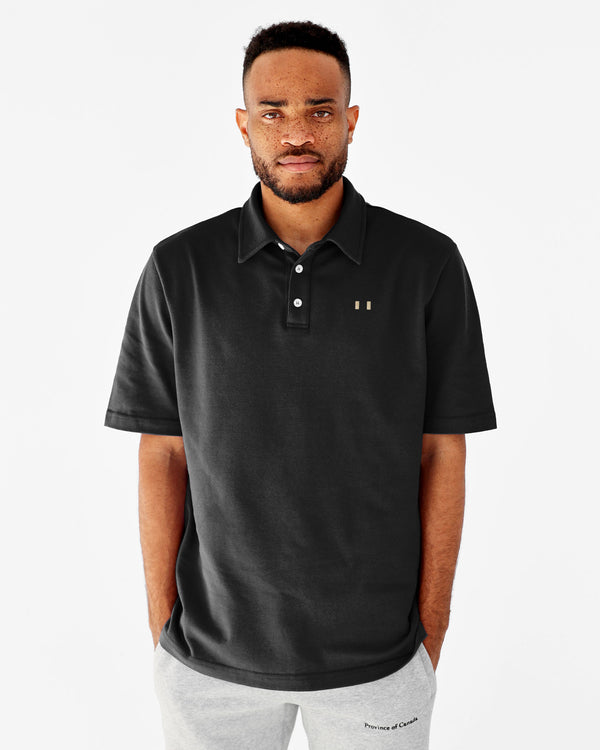 Made in Canada Flag Polo Shirt Black - Unisex - Province of Canada