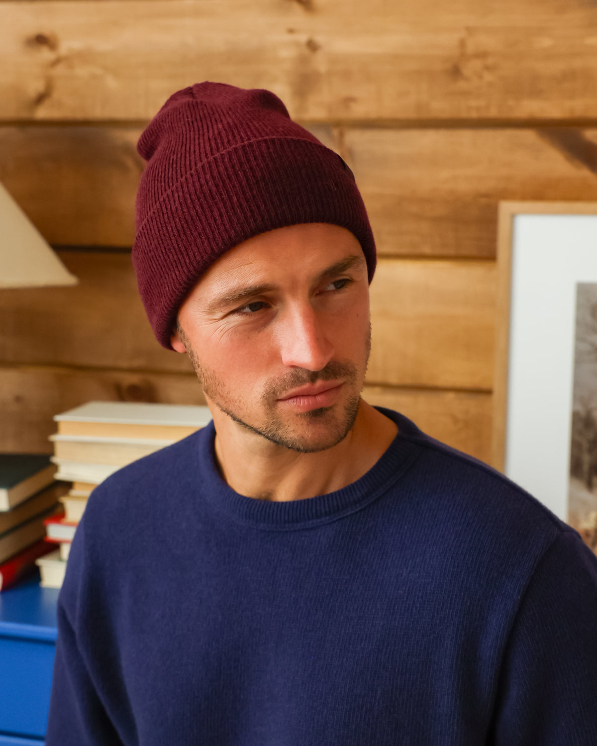 Made in Canada - Cashmere Wool Rib Toque Burgundy - Province of Canada 