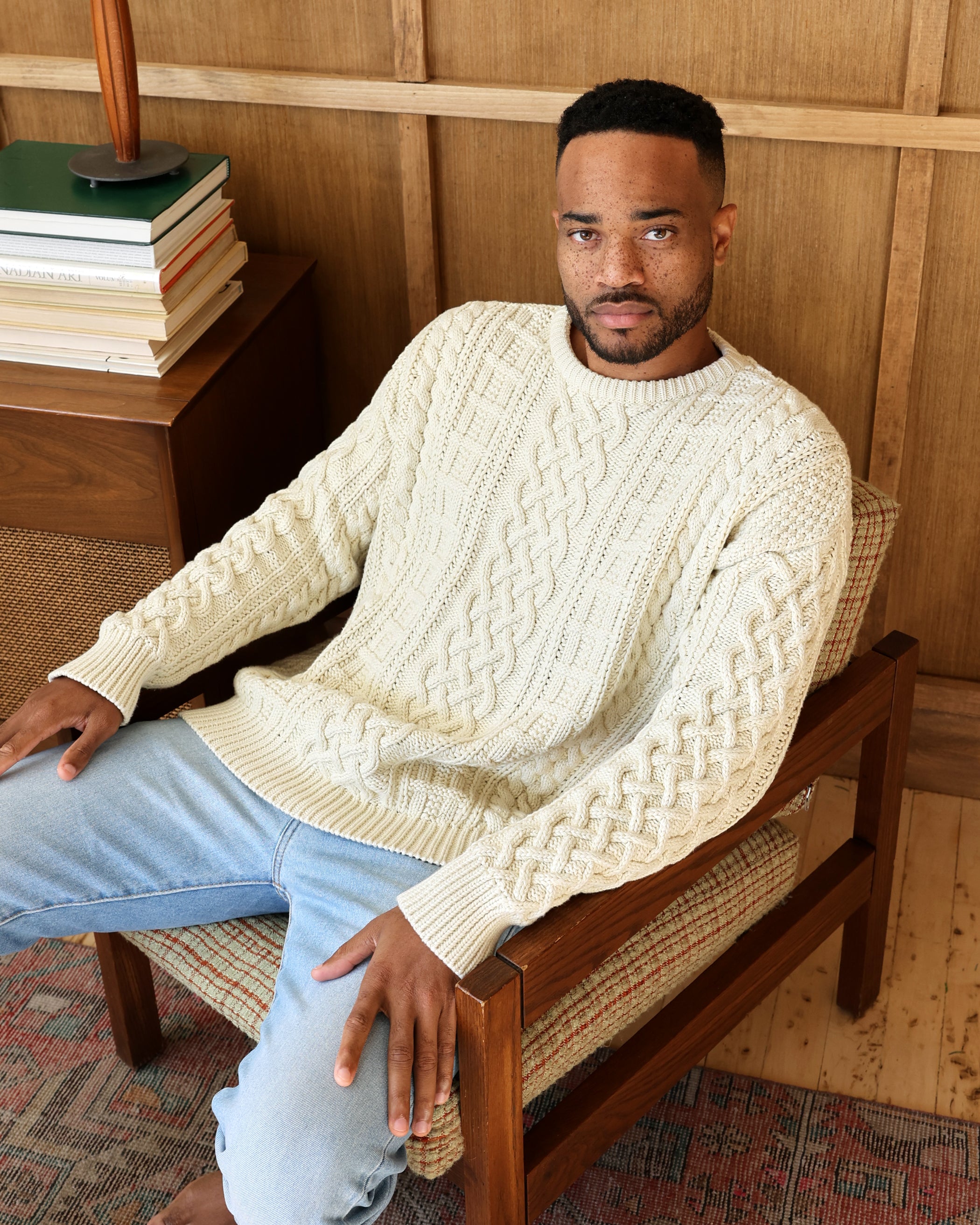 Made in Canada 100% Cotton Ivy Cable Knit Sweater - Unisex - Province of Canada