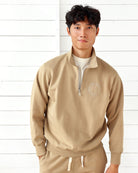 Made in Canada Half Zip Fleece Sweatshirt Dune Unisex - Province of Canada