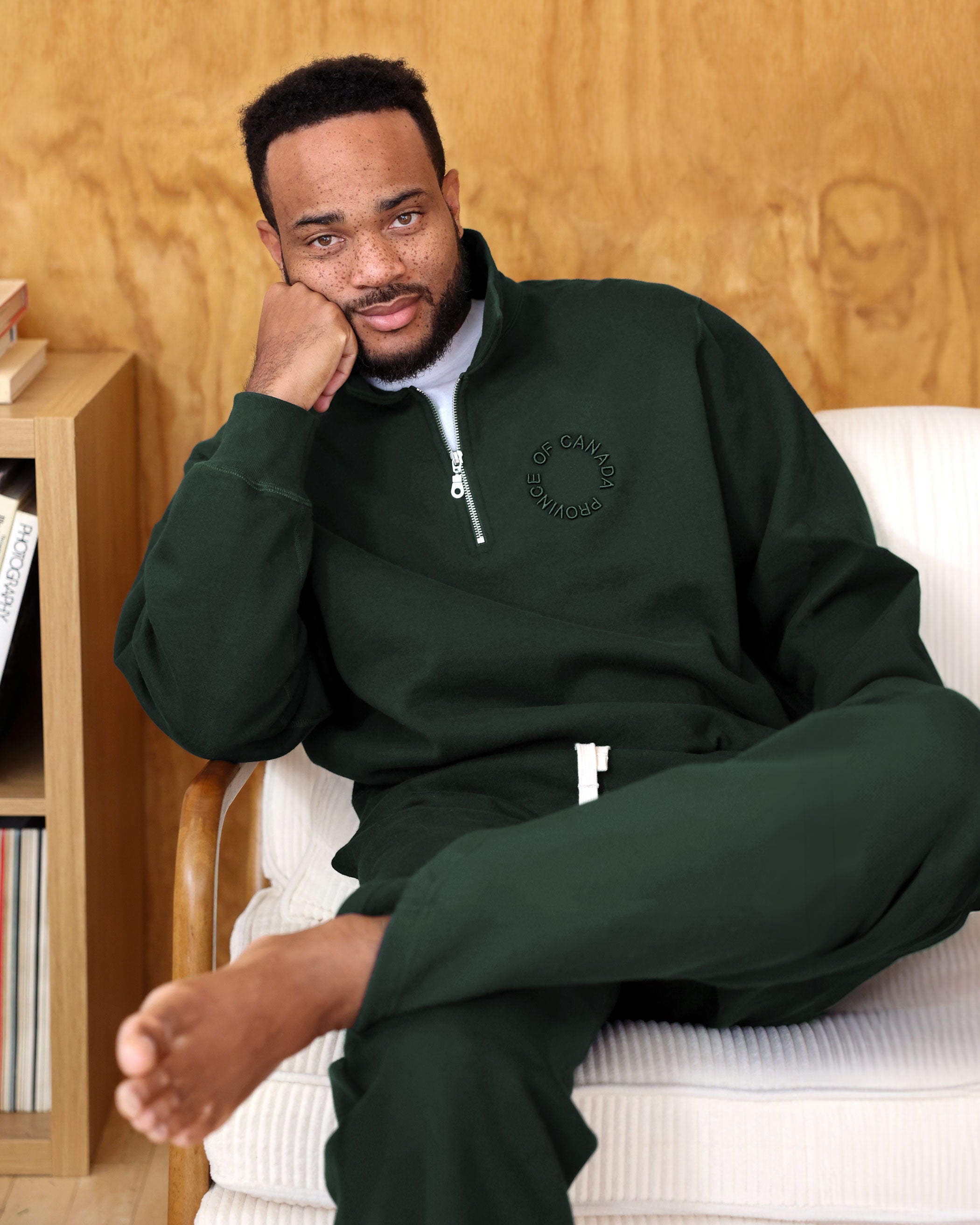 Half Zip Fleece Sweatshirt Forest - Unisex – Province of Canada