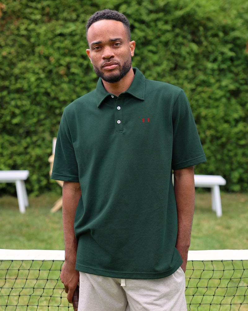 Made in Canada Flag Polo Shirt Evergreen Unisex - Province of Canada