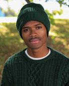 Made in Canada 100% Cotton Flag Cotton Knit Toque Forest Green - Province of Canada 
