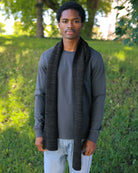 Made in Canada 100% Cotton Knit Scarf Heather Black - Province of Canada 