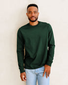 Made in Canada 100% Organic Cotton Monday Long Sleeve Tee T-Shirt Forest Green - Province of Canada