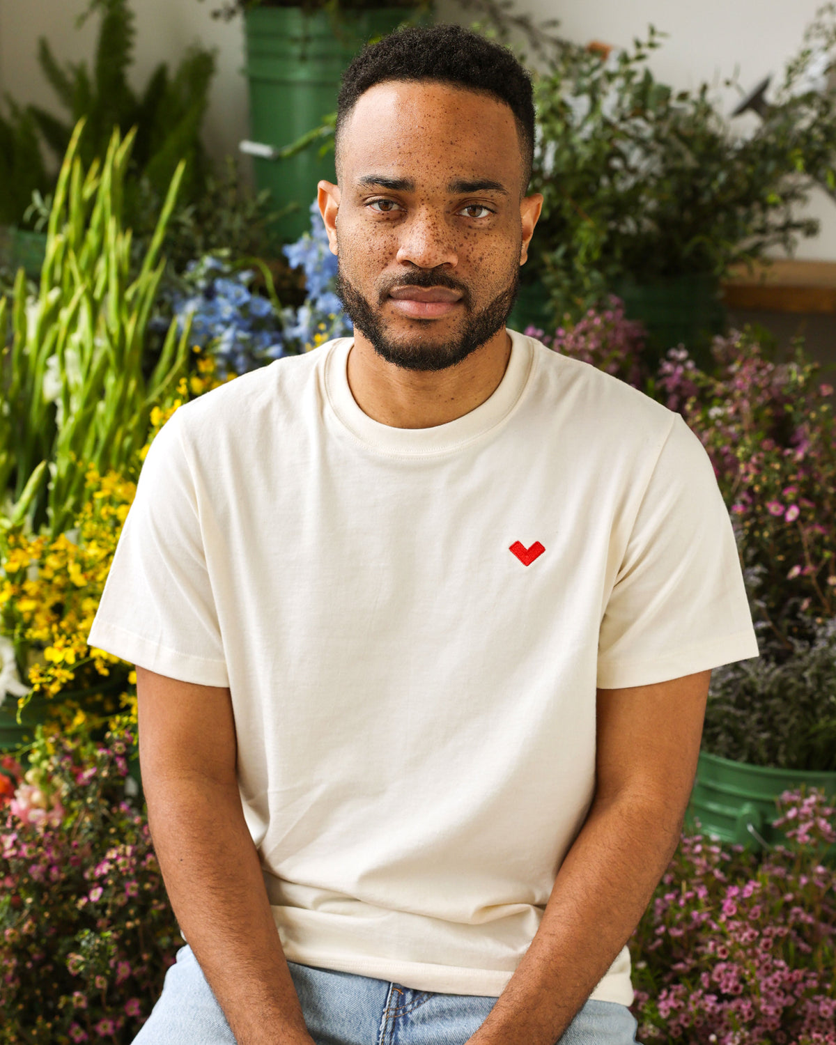 Made in Canada Organic Cotton Heart Tee Natural - Unisex - Province of Canada