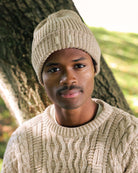 Made in Canada 100% Cotton Flag Cotton Knit Toque Heather Beige - Province of Canada 