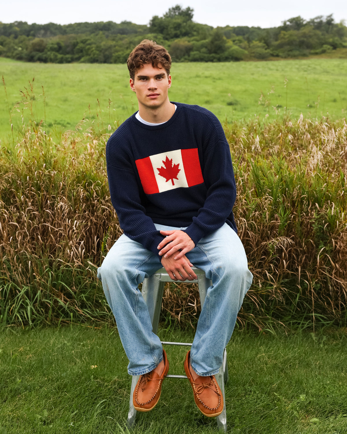 Made in Canada Cotton Canada Flag Cotton Knit Sweater - Unisex - Province of Canada 