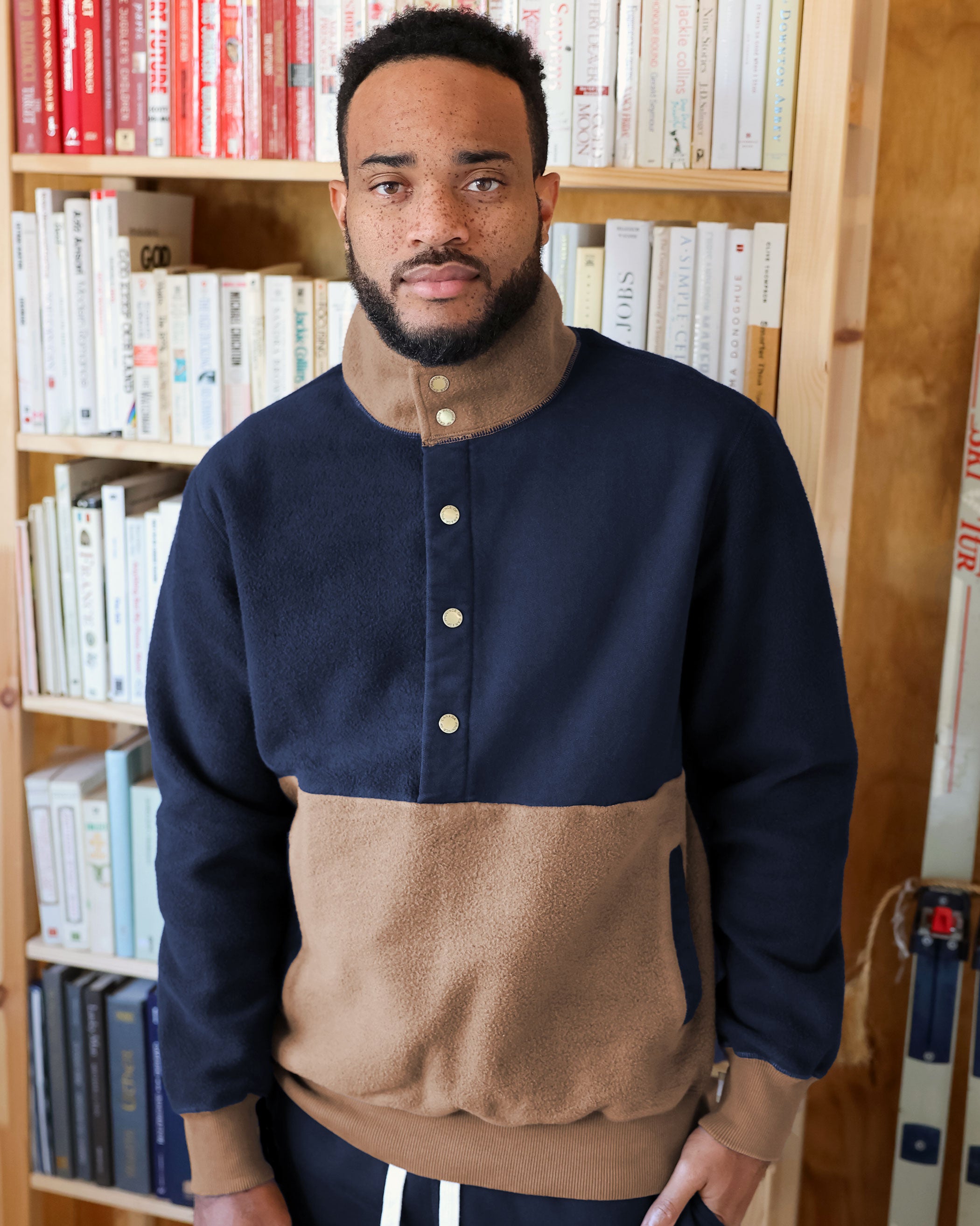 Reverse Fleece Pullover Navy - Unisex - Made in Canada - Province
