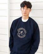 Made in Canada Embroidered Crest Fleece Sweatshirt Navy Unisex - Province of Canada