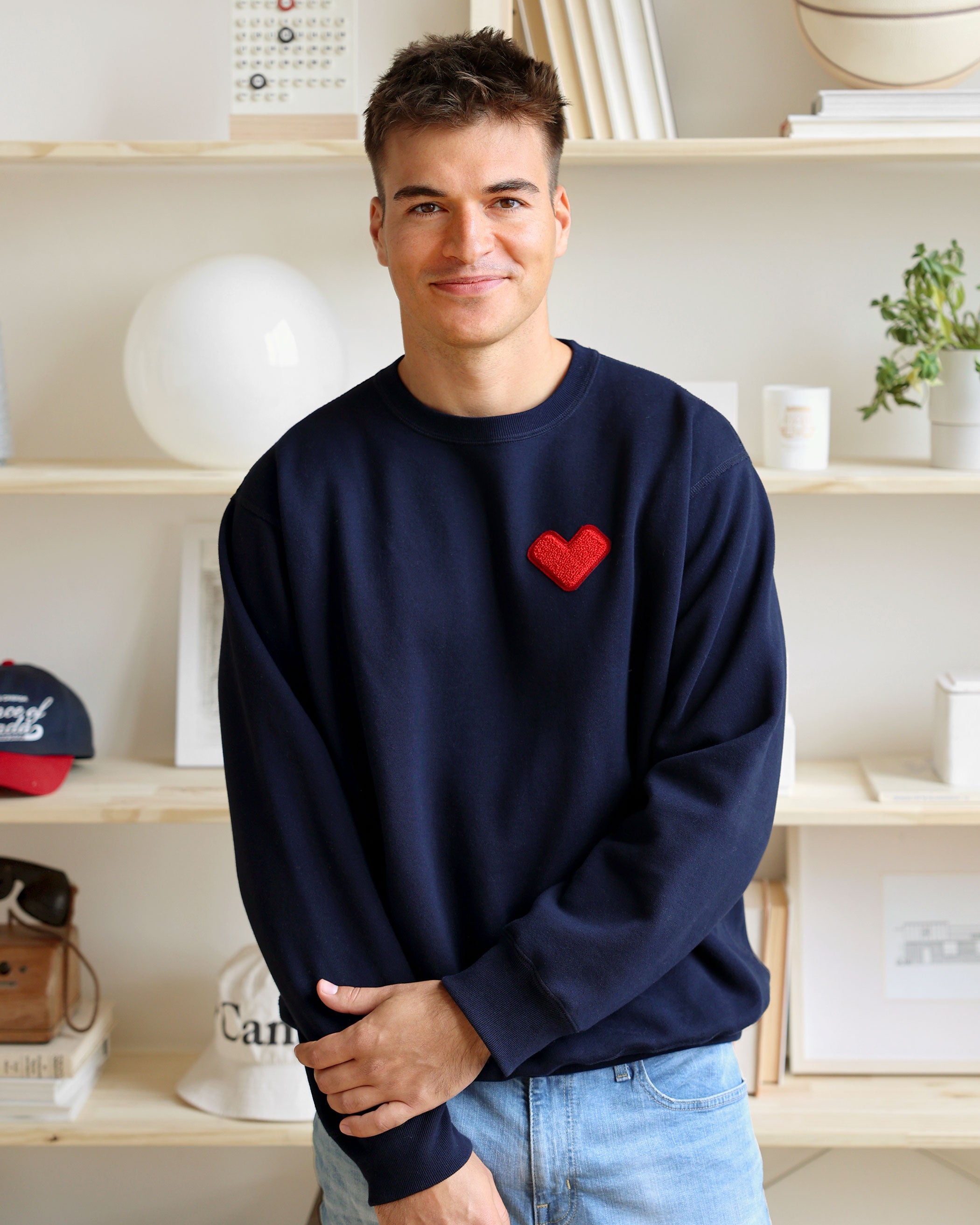 Cotton Heart T-Shirt - Navy