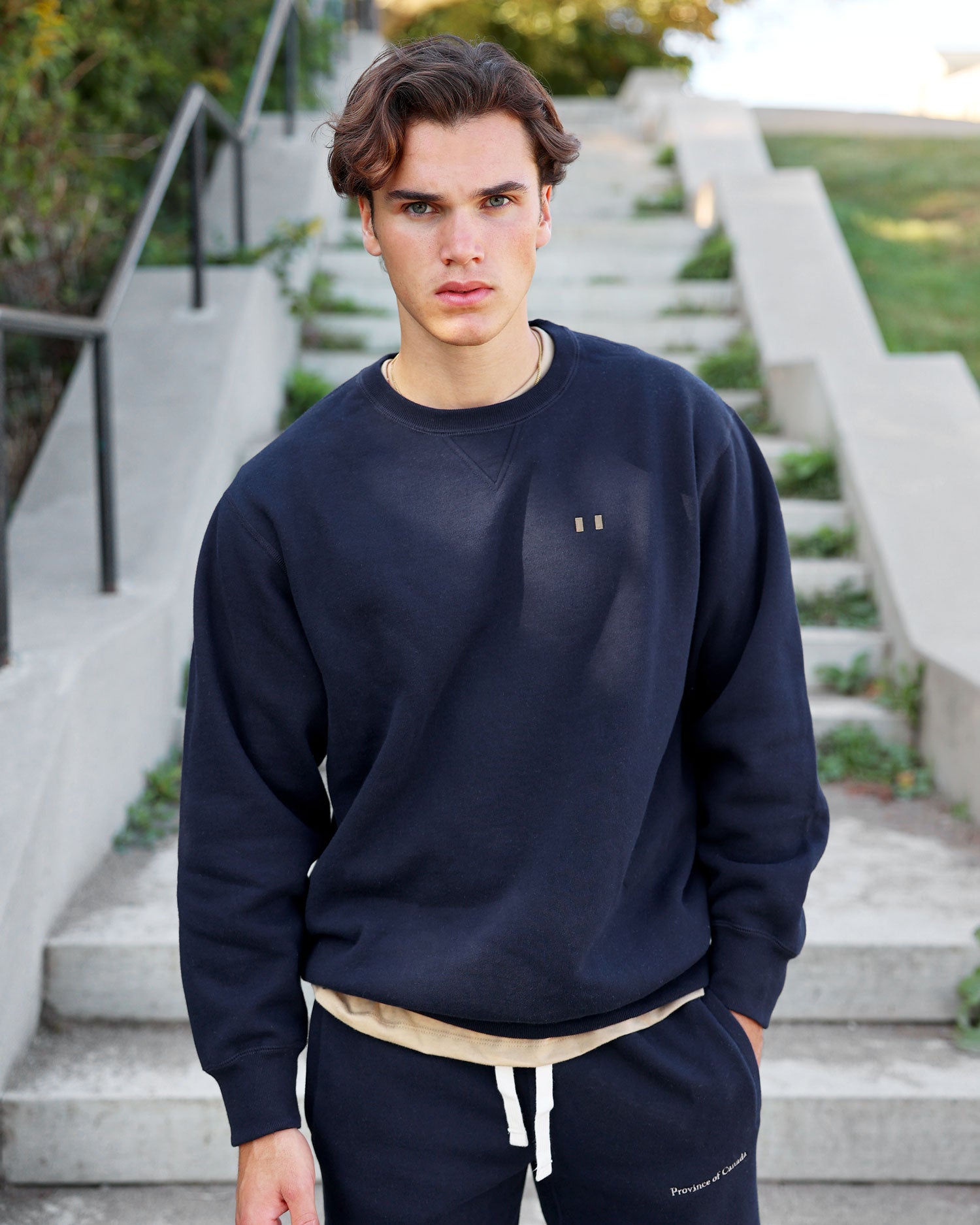 Made in Canada Lounge Fleece Sweatshirt Navy Unisex - Province of Canada