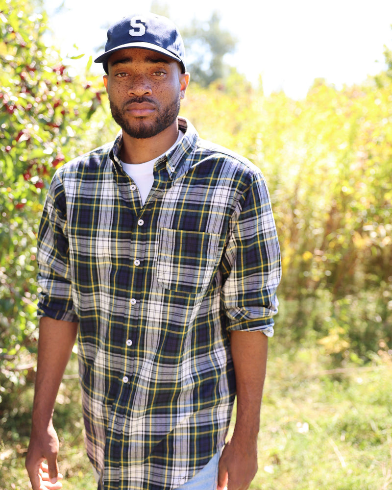 Made in Canada Plaid Flannel Shirt Navy - Unisex - Province of Canada