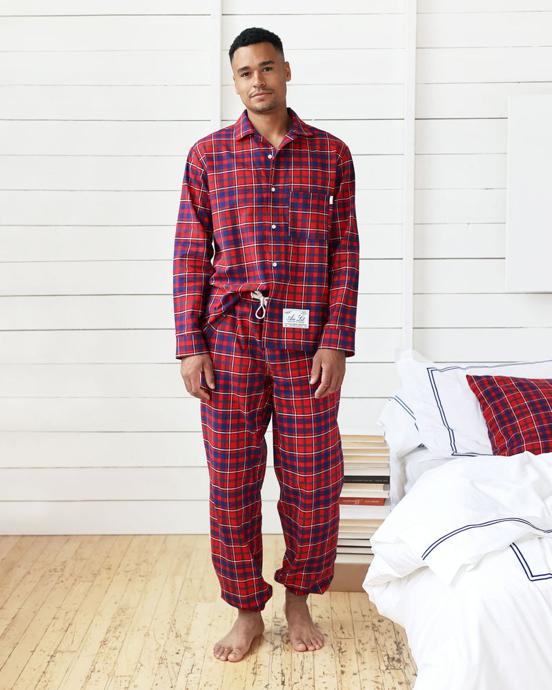 MAMA Before & After Flannel Pajamas - Red/plaid - Ladies