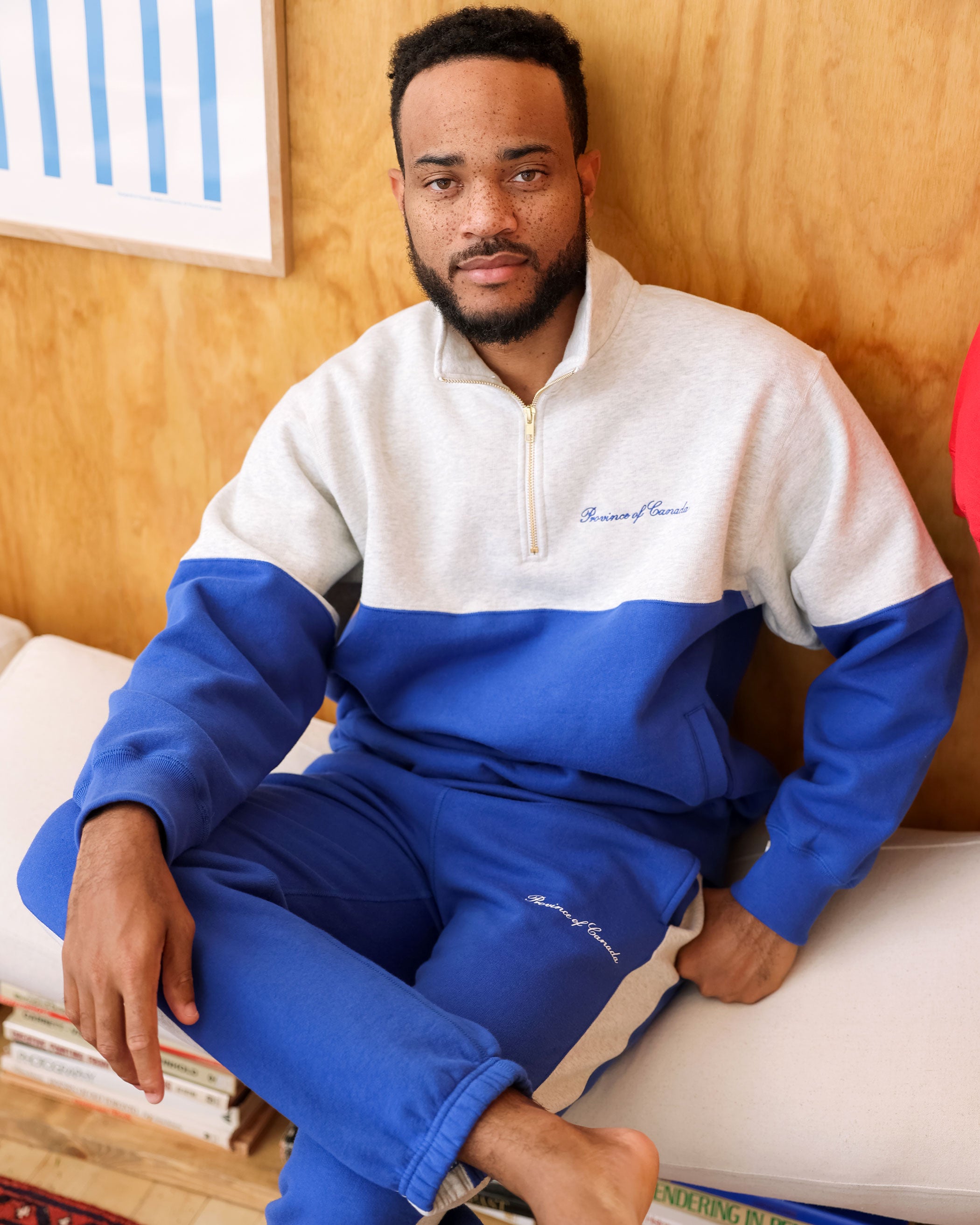 メンズウェア Electric x Clubhaus Reversible Half Zip Club Fleece Half Zip Royal - Unisex – Province of Canada