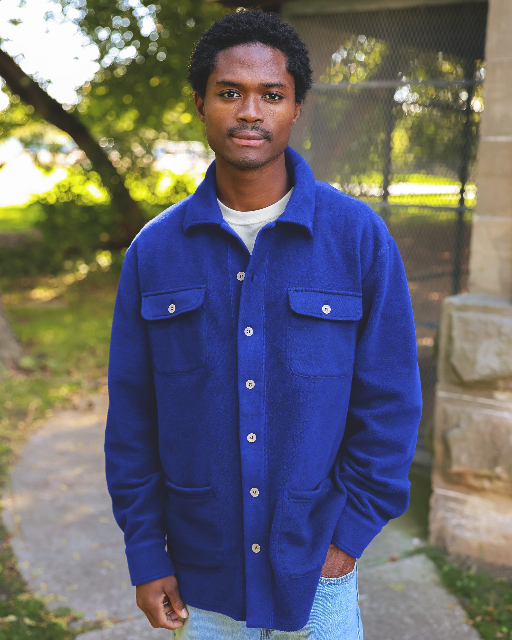 Reverse Fleece Overshirt Forest - Unisex - Made in Canada