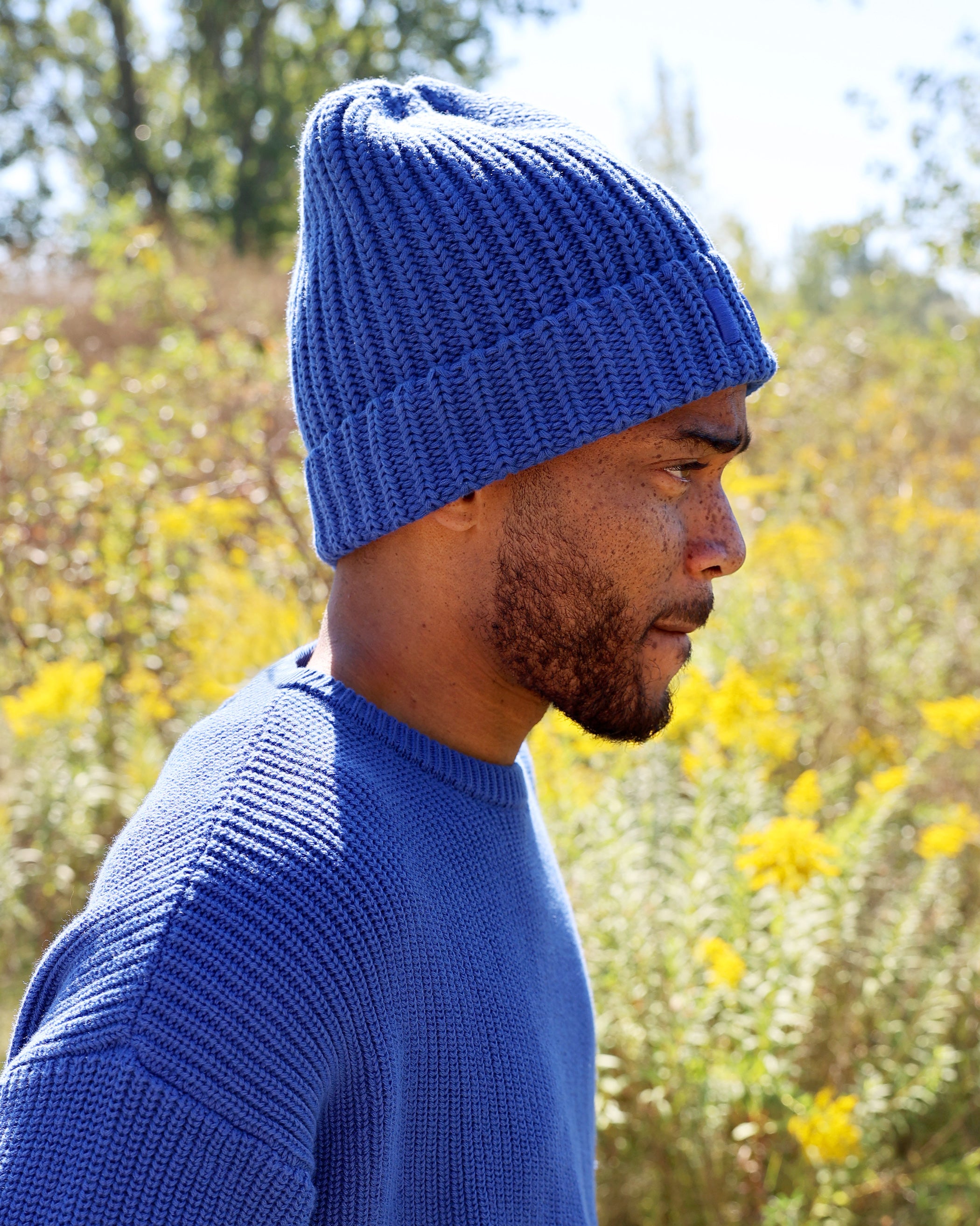 Made in Canada 100% Cotton Knit Toque Royal Cobalt Blue - Unisex - Province of Canada