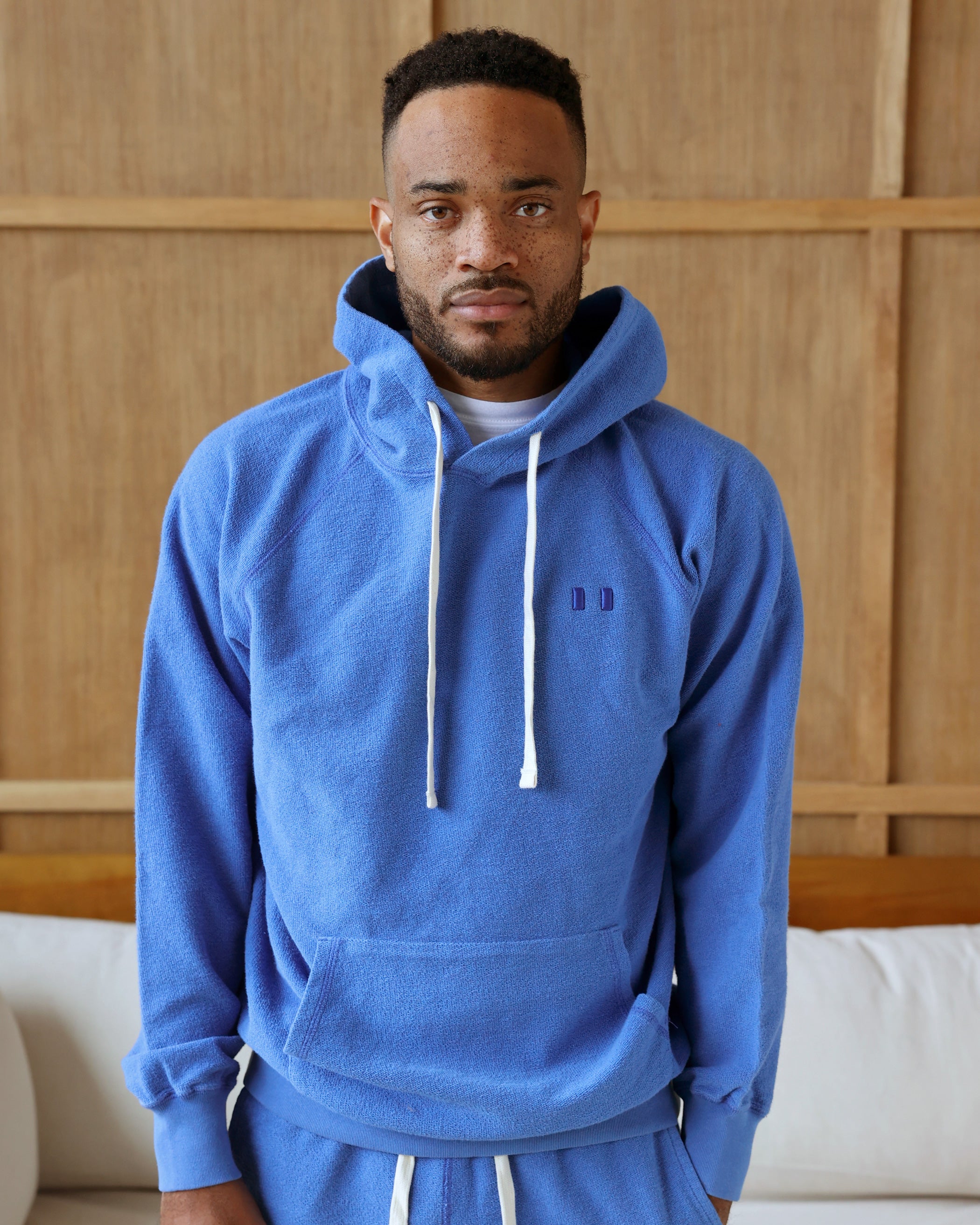 Made in Canada Reverse French Terry Hoodie Super Blue - Unisex - Province of Canada