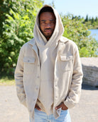 Made in Canada 100% Cotton Reverse Fleece Overshirt Sand - Unisex - Province of Canada