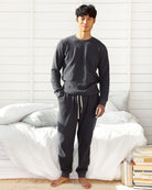 Made in Canada Pyjamas Organic Cotton Morning Waffle Sweatpant Ink - Province of Canada