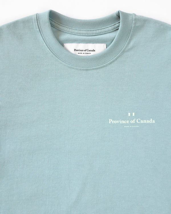 Made in Canada 100% Organic Cotton Left Chest Logo Tee Lagoon Unisex - Province of Canada