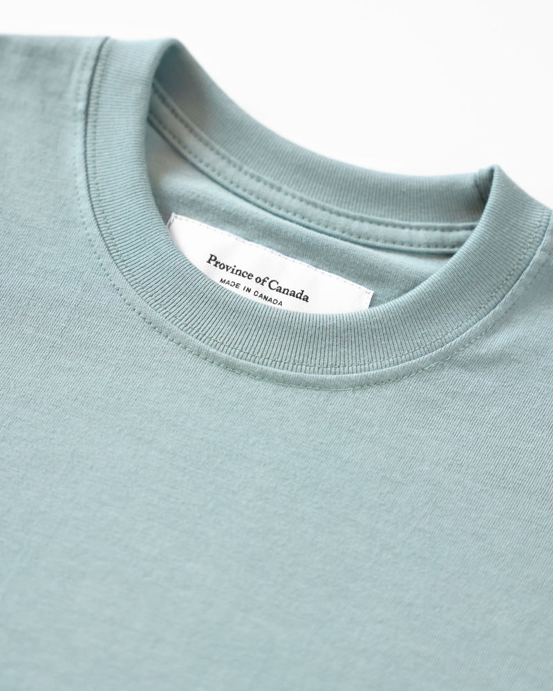 Made in Canada 100% Organic Cotton Monday Long Sleeve Tee Lagoon Teal Unisex - Province of Canada