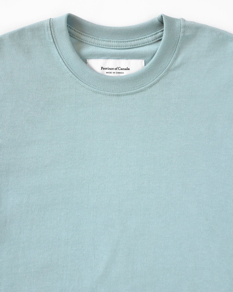 Made in Canada 100% Organic Cotton Monday Long Sleeve Tee Lagoon Teal Unisex - Province of Canada