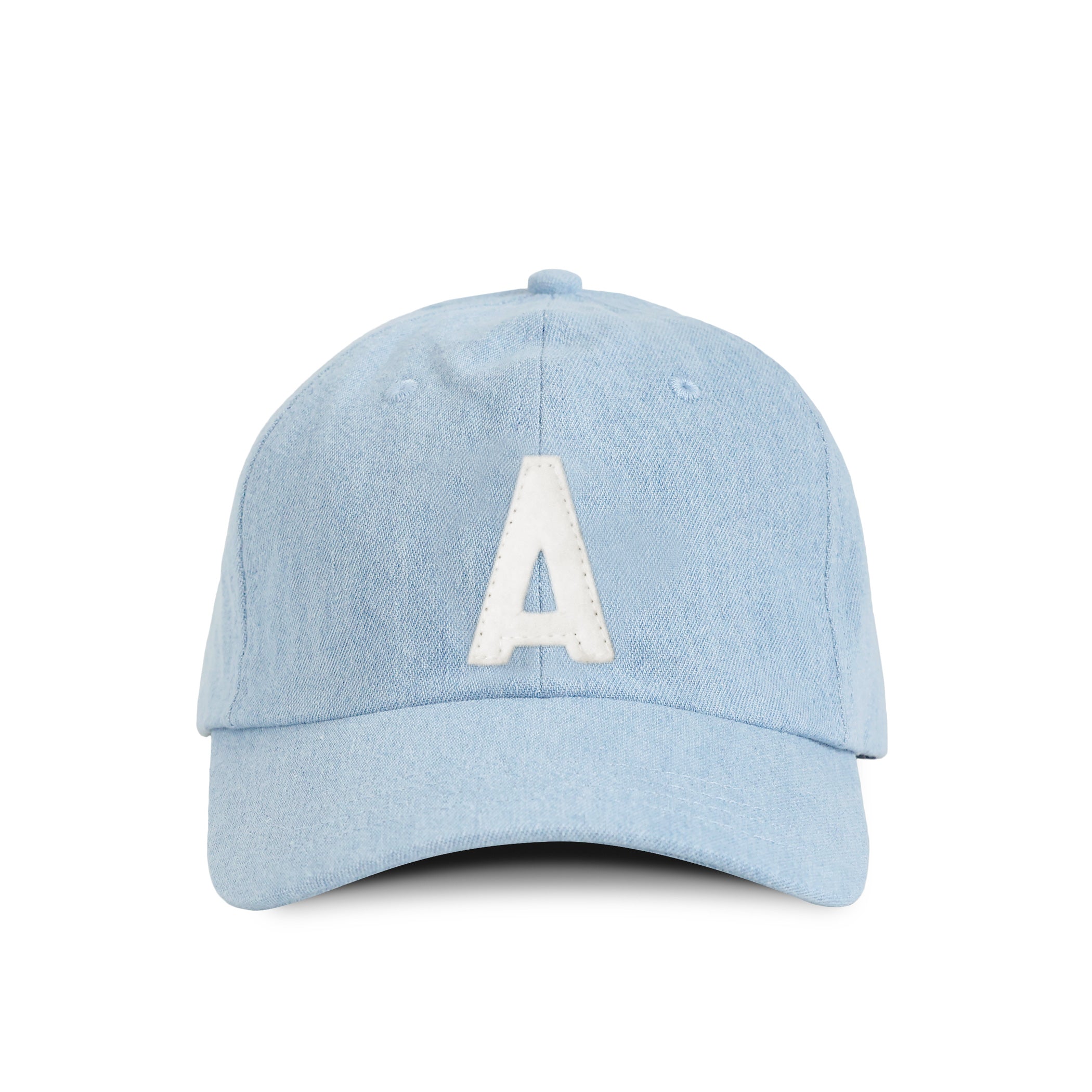 Letter A Baseball Hat Denim One Size in Black Unisex 100 Cotton Province of Canada