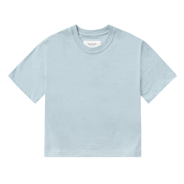 Made in Canada 100% Organic Cotton Monday Crop Top Blue Grey - Province of Canada