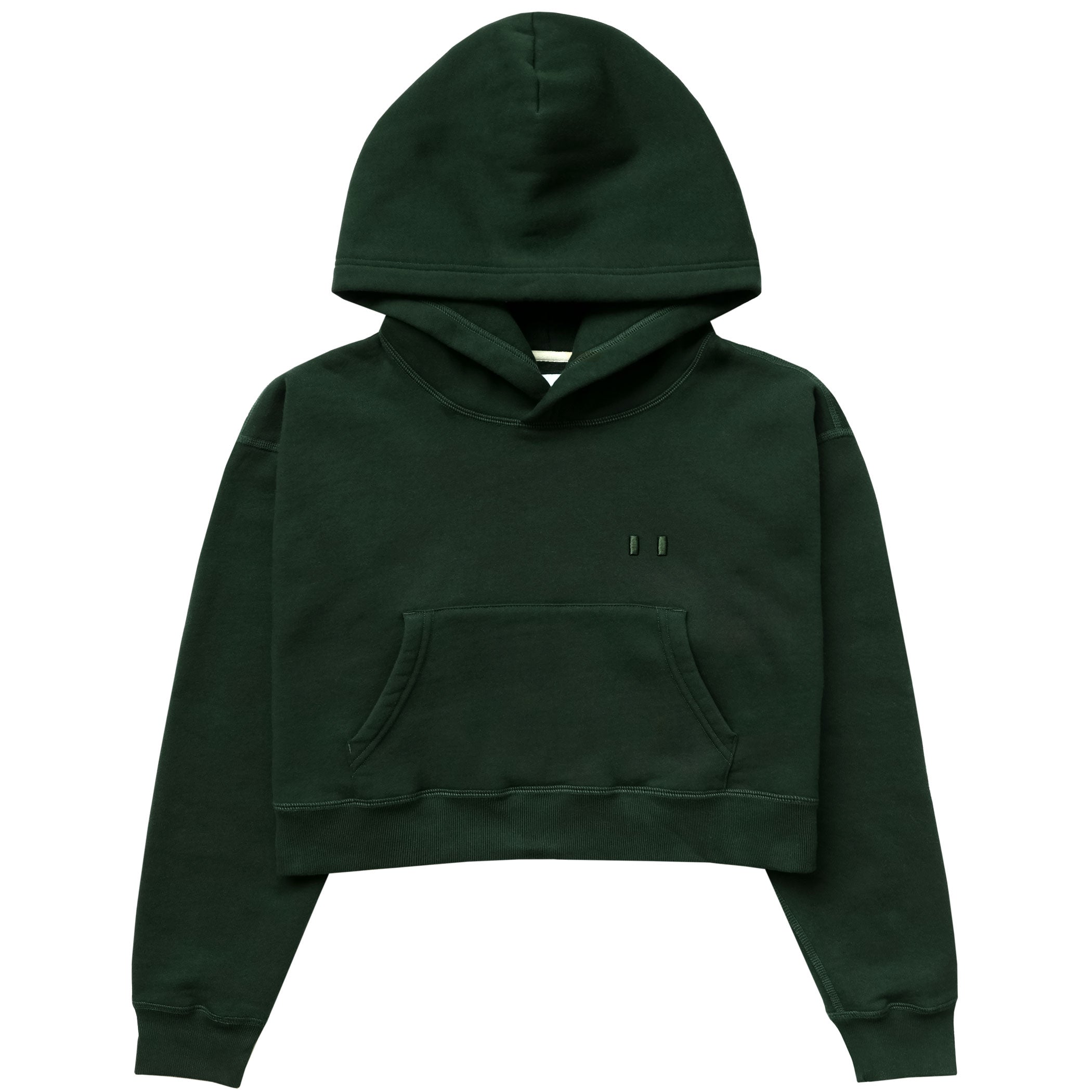 Made in Canada Fleece Flag Fleece Crop Hoodie Forest Province of Canada