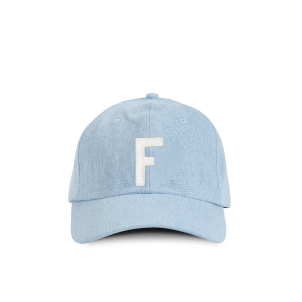 Made in Canada 100% Cotton Kids Letter F Baseball Hat Light Blue Denim - Province of Canada