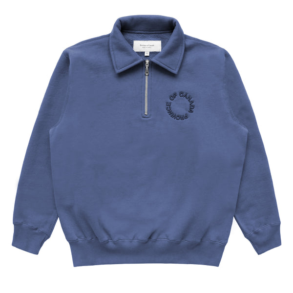 Made in Canada Half Zip Fleece Sweatshirt French Blue - Unisex - Province of Canada