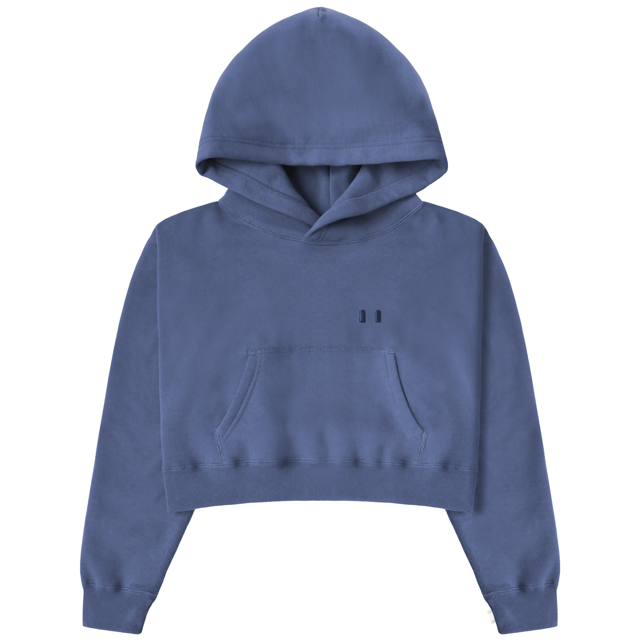 Made in Canada Flag Fleece Crop Hoodie French Blue - Province of Canada