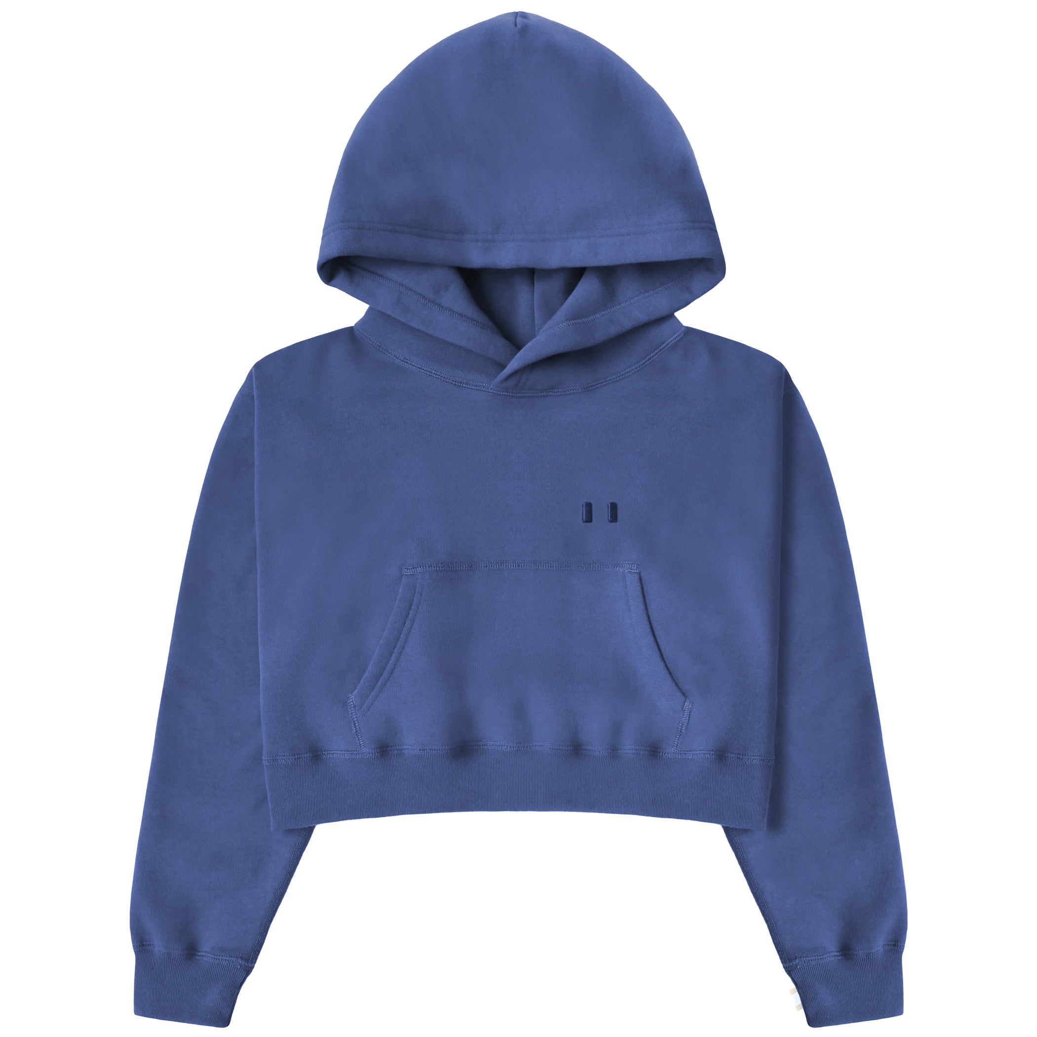 Made in Canada Flag Fleece Crop Hoodie French Blue - Province of Canada