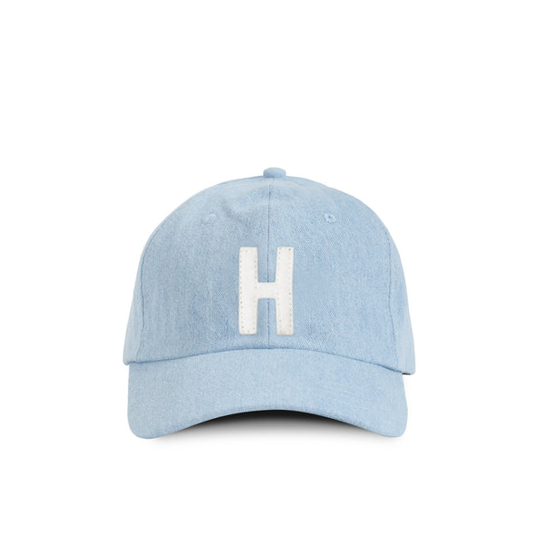 Made in Canada 100% Cotton Kids Letter H Baseball Hat Light Blue Denim - Province of Canada