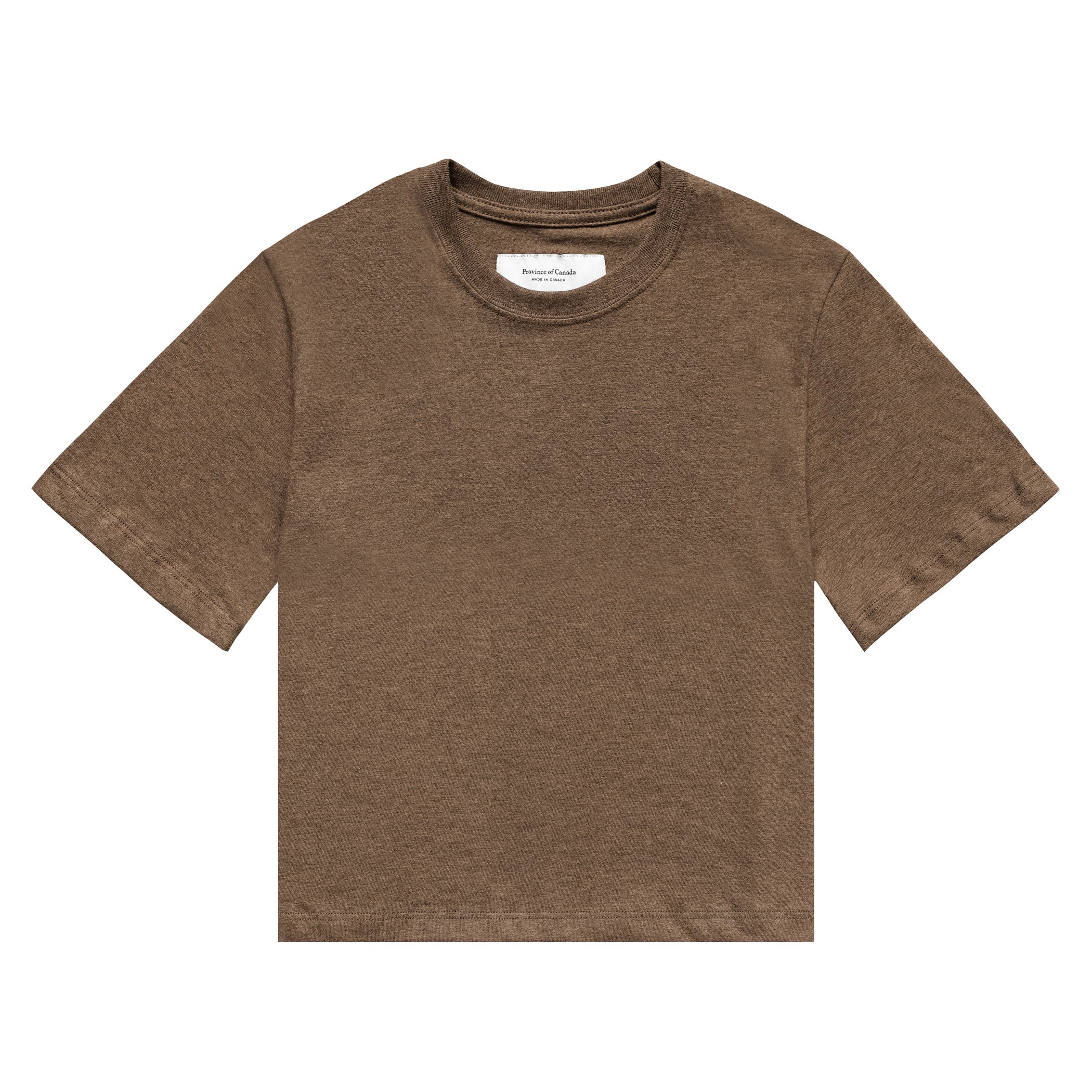 Made in Canada 100% Organic Cotton Monday Crop Tee Heather Brown - Unisex - Province of Canada