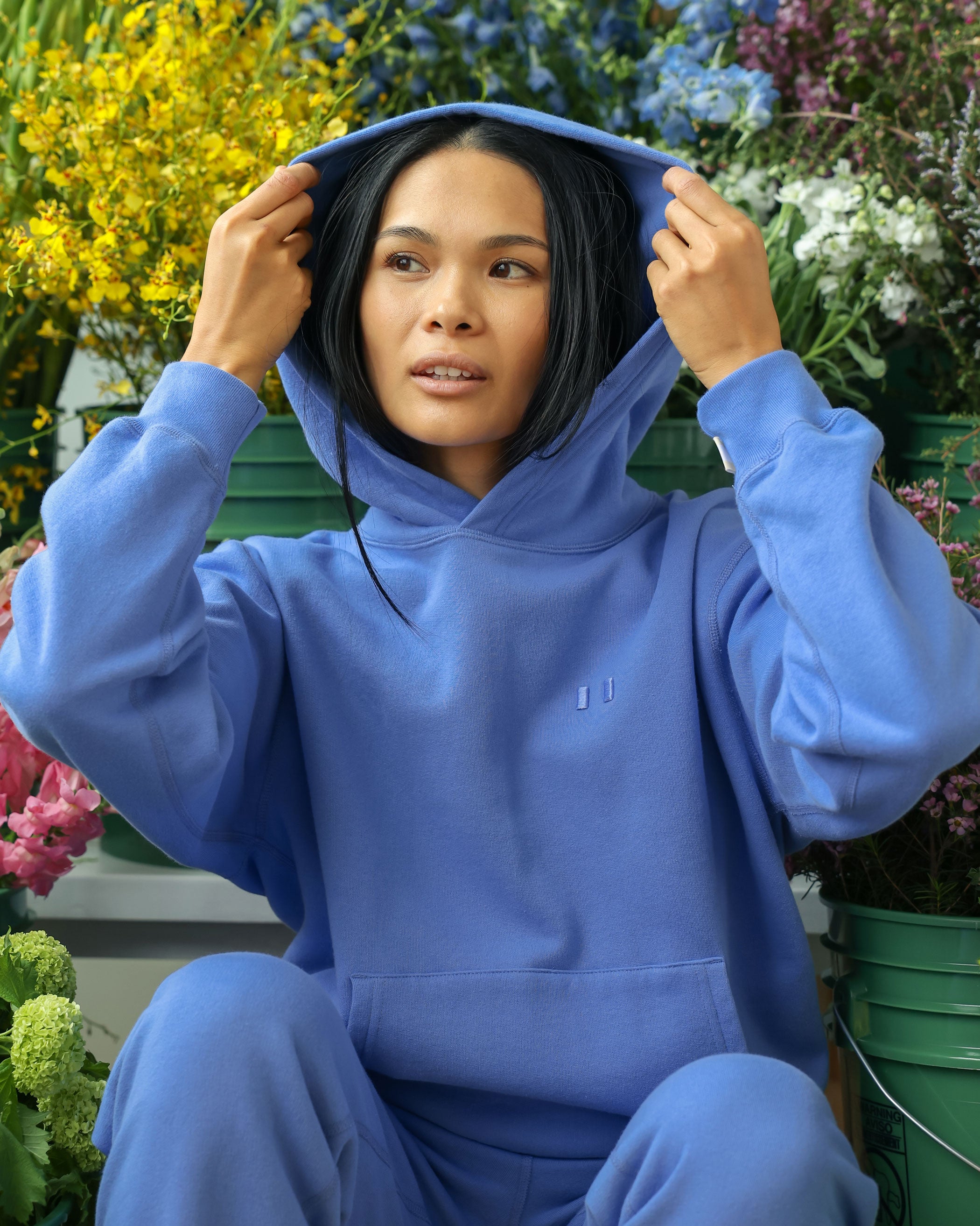 Made in Canada Flag Fleece Hoodie Periwinkle - Unisex - Province of Canada