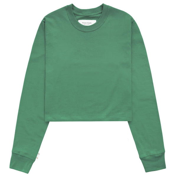 Monday Long Sleeve Crop Top Green - Made in Canada - Province of