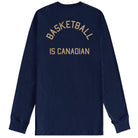 Made in Canada Basketball Long Sleeve Tee Navy - Unisex - Province of Canada