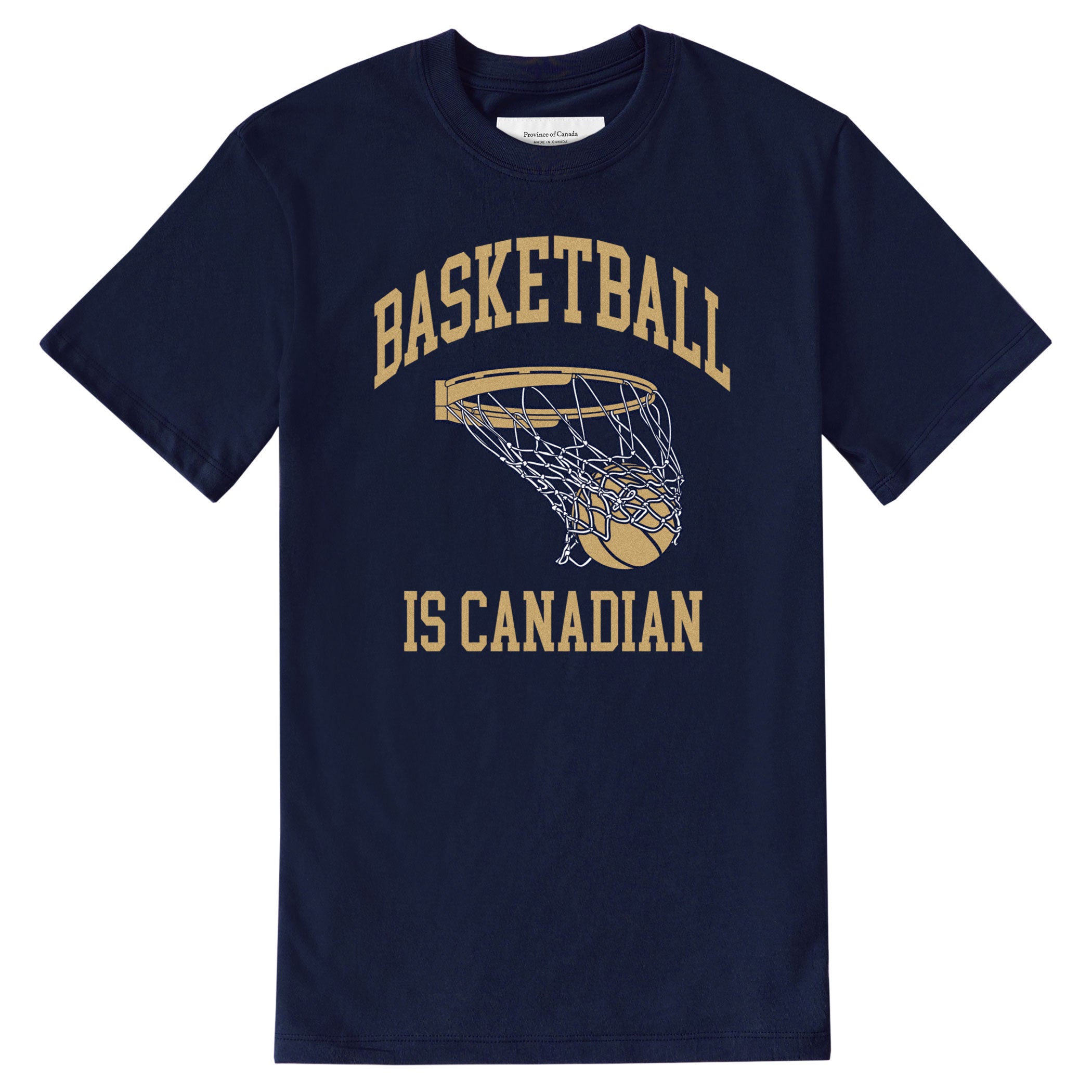 Made in Canada Basketball is Canadian Tee Navy - Unisex - Province of Canada