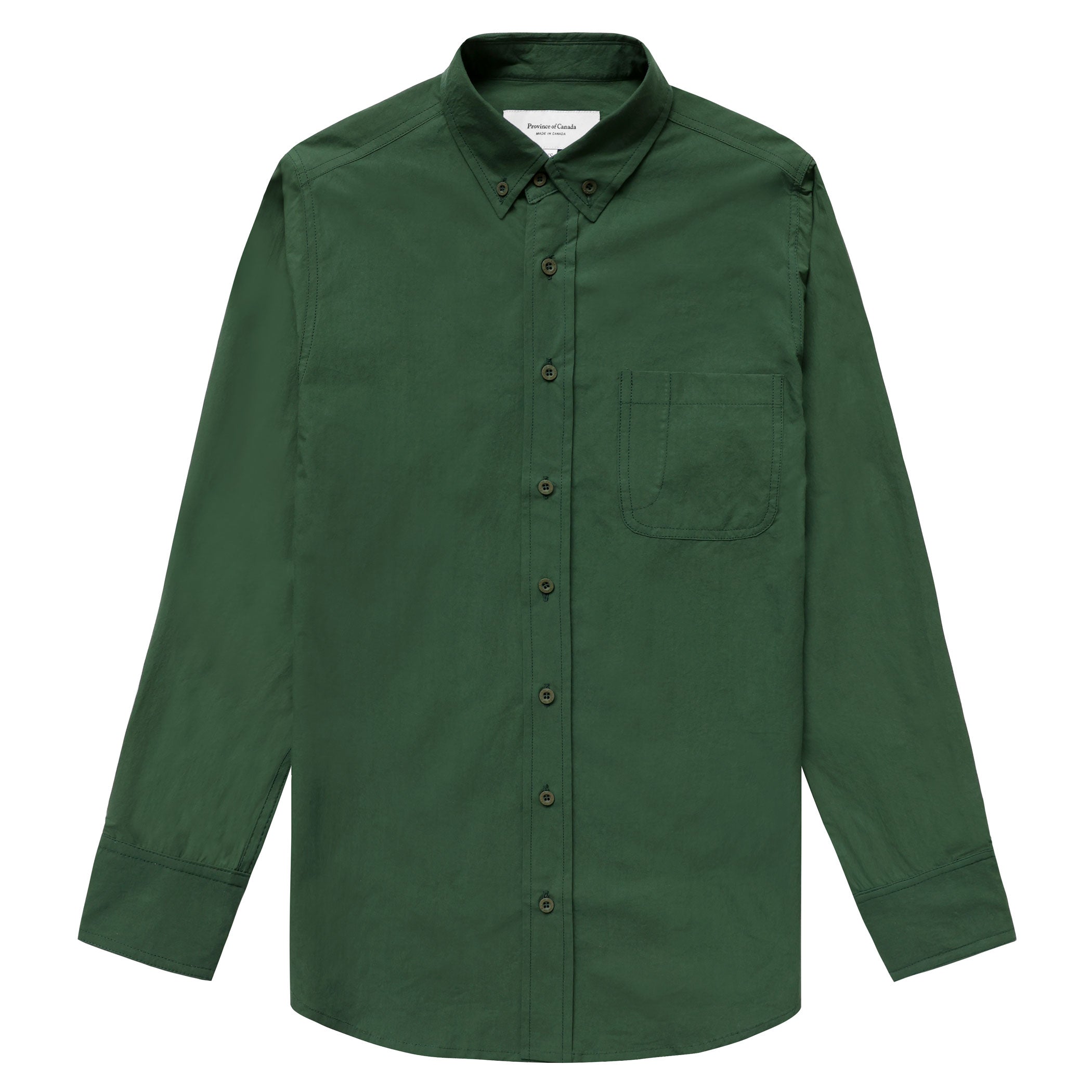 Washed Poplin Forest Button Down Shirt - Made in Canada - Province of Canada