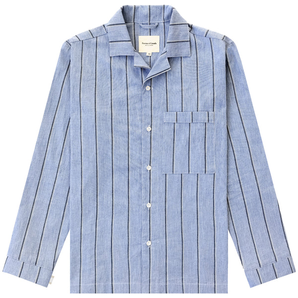 Made in Canada Pyjama Shirt Blue Stripe - Unisex - Province of Canada