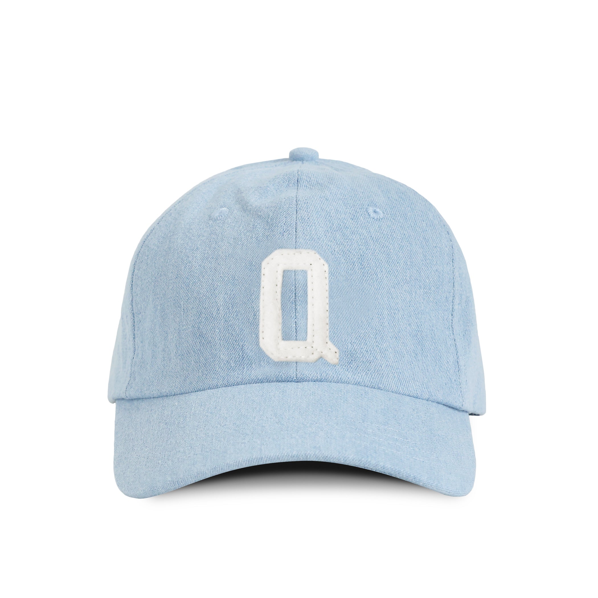 Made in Canada 100% Cotton Letter Q Baseball Hat Light Blue Denim - Province of Canada