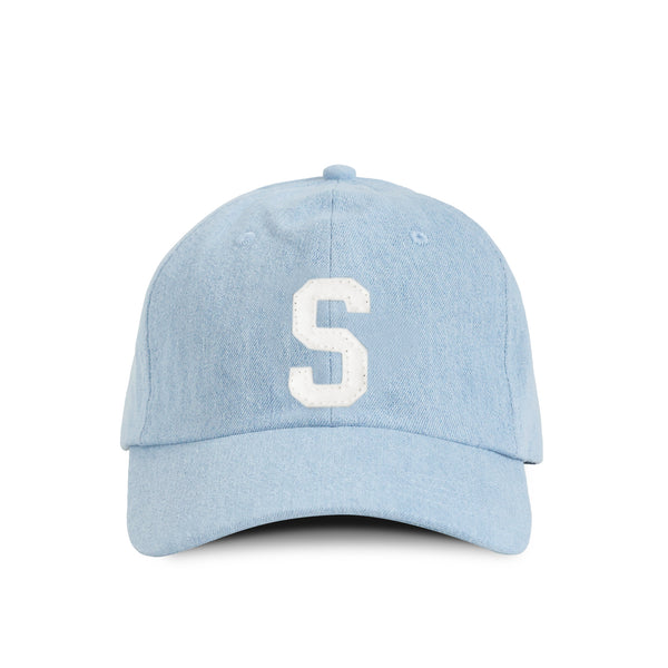 Made in Canada 100% Cotton Letter S Baseball Hat Light Blue Denim - Province of Canada