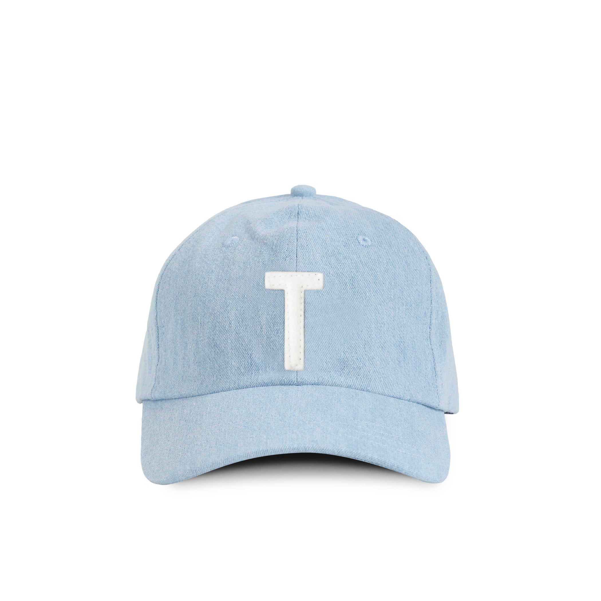 Made in Canada 100% Cotton Kids Letter T Baseball Hat Light Blue Denim - Province of Canada