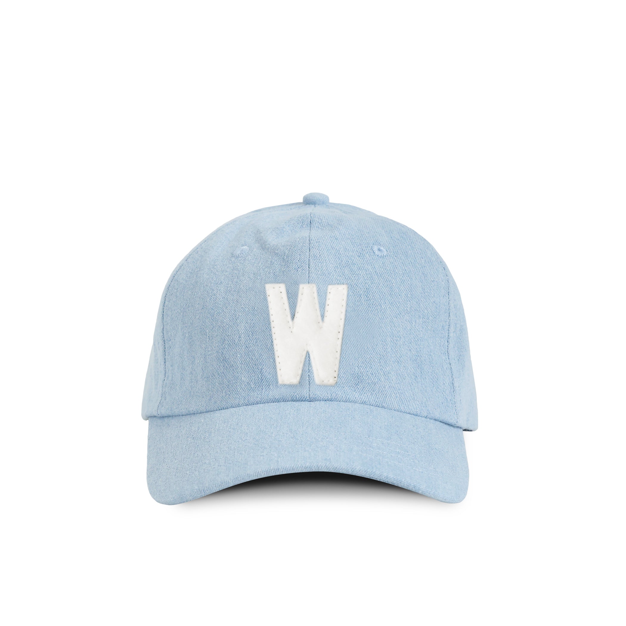 Made in Canada 100% Cotton Kids Letter W Baseball Hat Light Blue Denim - Province of Canada