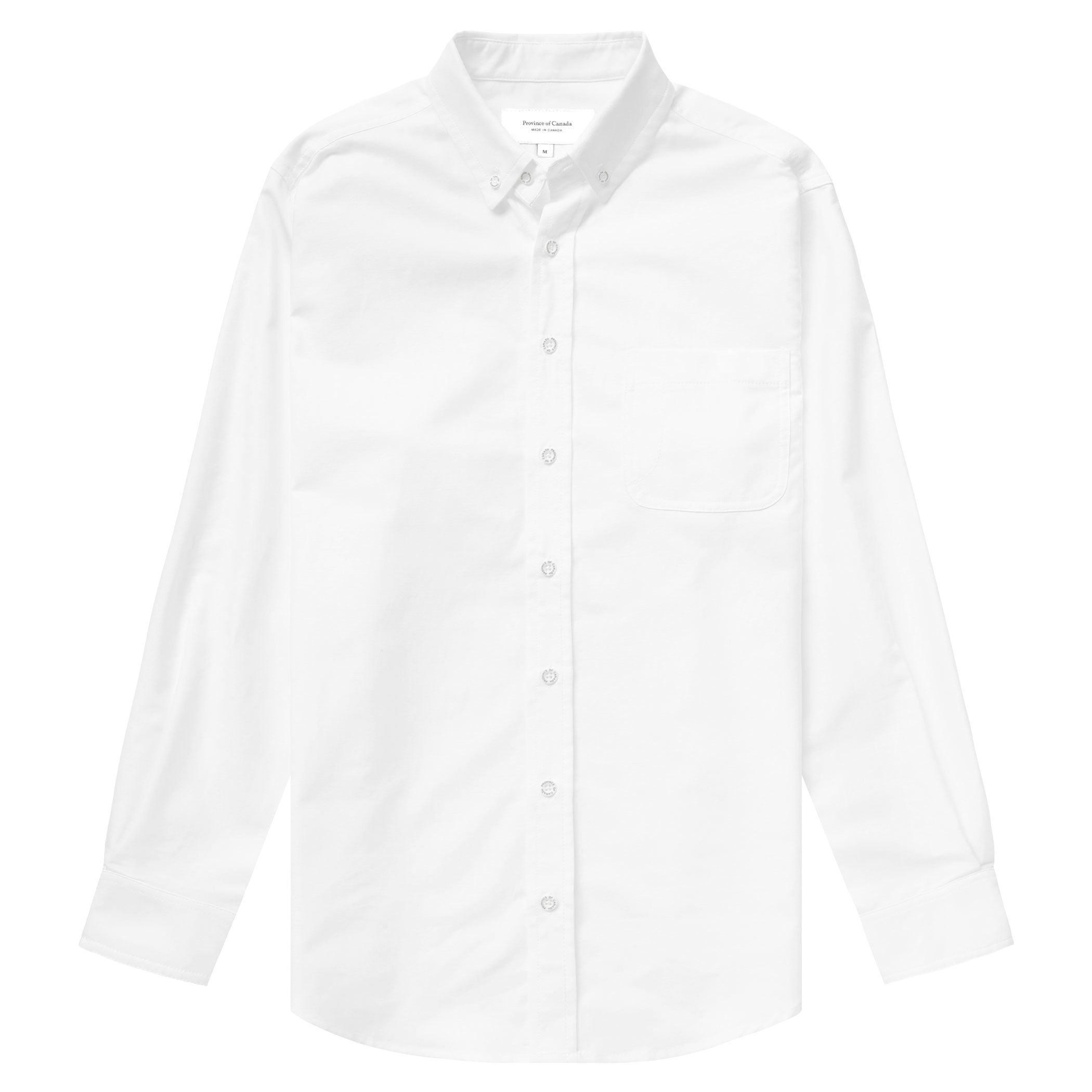 Made in Canada 100% Cotton Oxford Button Down Shirt White - Unisex - Province of Canada